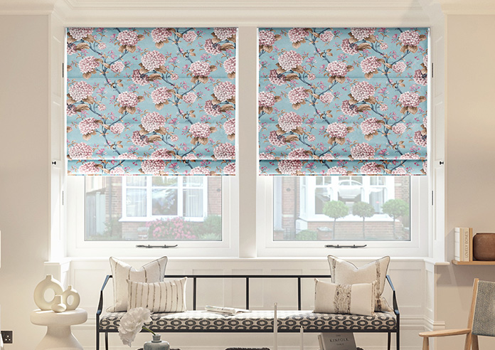 Bouquet Velvet, Cornflower - Roman Blind - Image 3